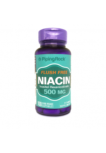 Niacin 500 mg 100 Caps Niacina Inositol x 100 caps Piping Rock