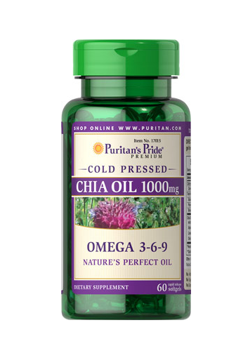 Aceite de semilla de chía con Omega 3-6-9, 1000 mg