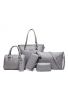 seis piezas Bolsa para mujer bolso + Bolsa de hombro + Messenger Bag + Bolsa de cuerpo cruzada + Wallet + bolsa de clave