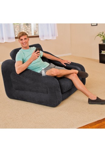 Sofa Cama Personal Sencillo Inflable Intex Negro