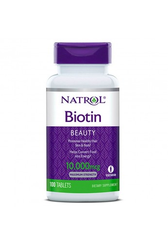 Biotina 10.000 Mcg Natrol 100 Tabletas